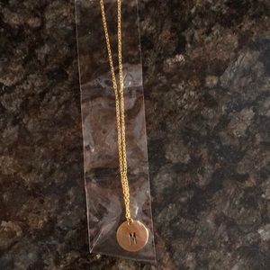 Gold M Necklace